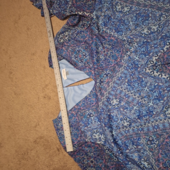 NWT / Calvin Klein Blue and White Floral Midi Dress - Picture 7 of 11